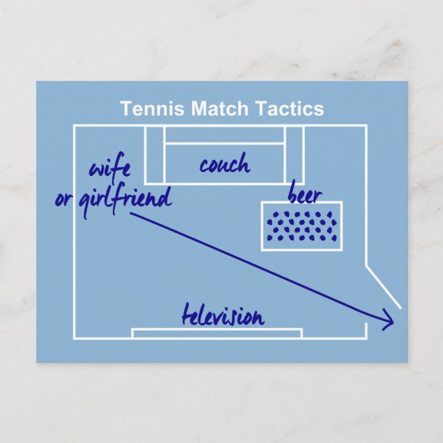 Carte Postale Tactiques de match de tennis amusantes et original (Devant)