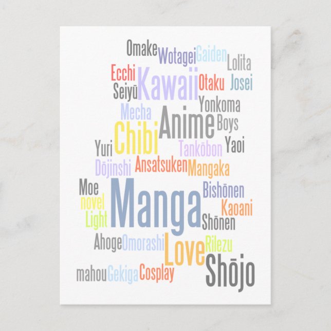 Carte Postale Tag manga (Devant)