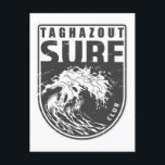 Carte Postale Taghazout Surf Club Maroc Emblem<br><div class="desc">Design Taghazout Surf Club avec illustration de vague océanique dans un style badge.</div>