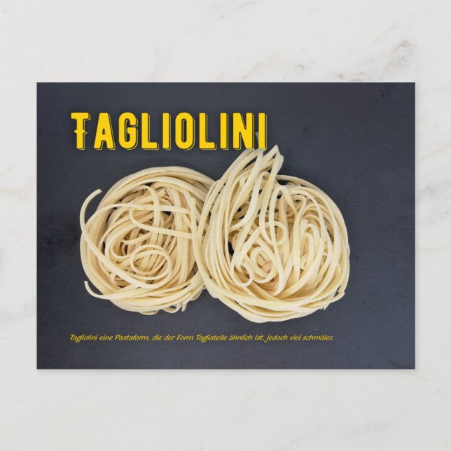 Carte Postale Tagliolini Recette (Devant)