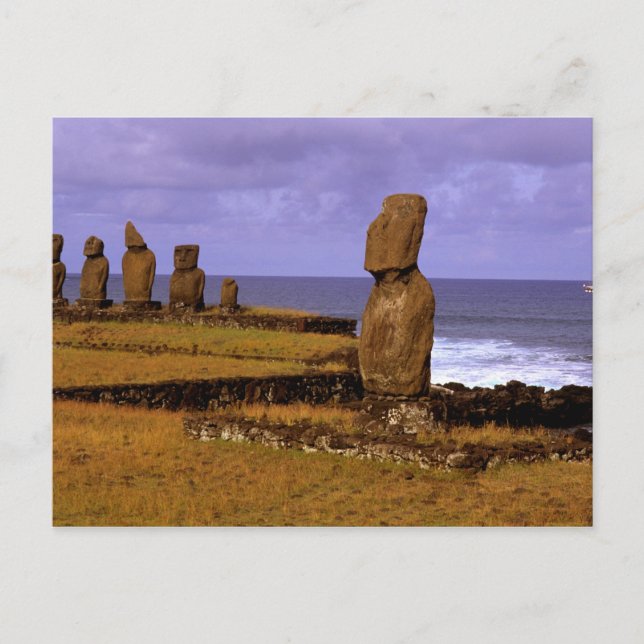 Carte Postale Tahai Plateforme Moai Statue Abstraits Pâques (Devant)