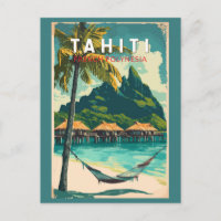 Tahiti Illustration Voyage Art Vintage
