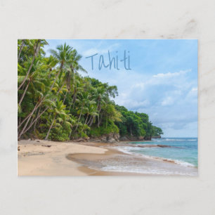 Carte Postale Tahiti Sand Beach Ciel bleu Palmiers