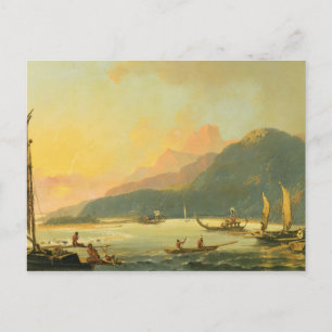 Carte Postale Tahitian War Galley à Matavai Bay, Tahiti, 1766