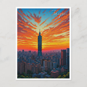 Carte Postale Taipei 101 Taïwan Coucher de soleil