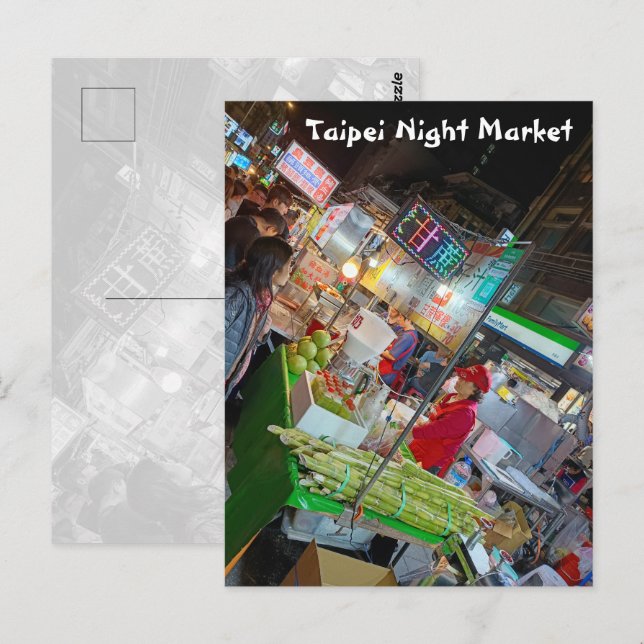 Carte Postale Taipei Night Market Taiwanese Culture Travel (Devant / Derrière)