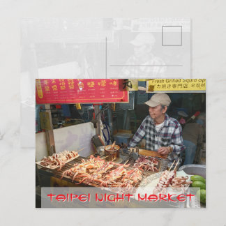 Carte Postale Taipei Taiwan Night Market Food Stall