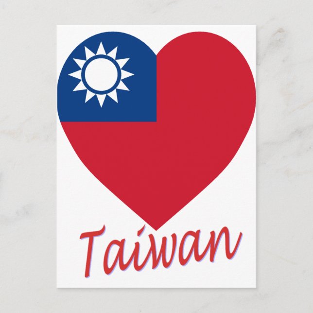 Carte Postale Taïwan (République de Chine) Coeur du drapeau (Devant)