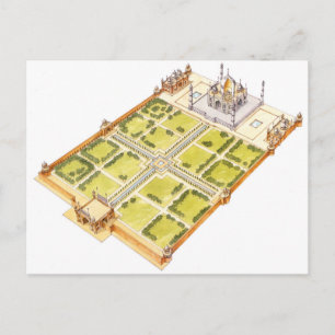 Carte Postale Taj Mahal. Adra Inde. Tombe et jardins