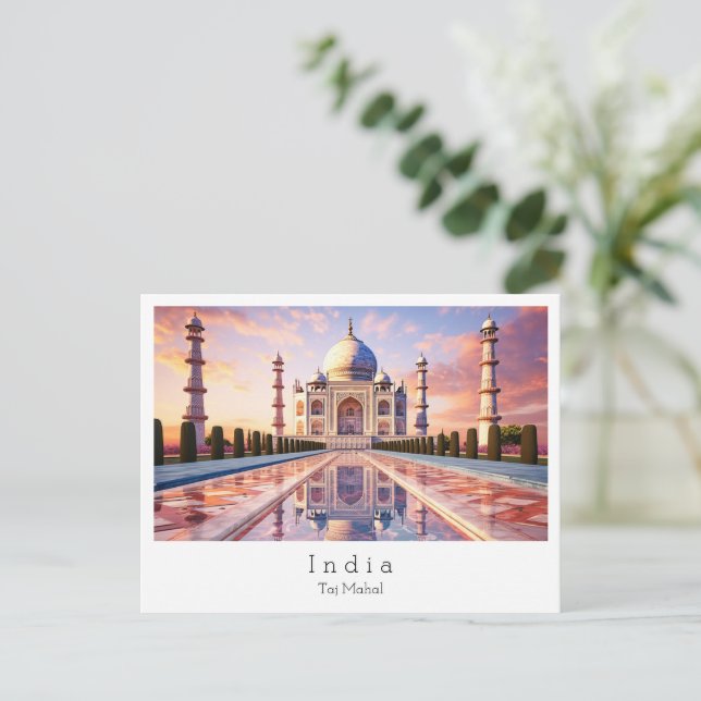 Carte Postale Taj Mahal Agra, Inde (Debout devant)