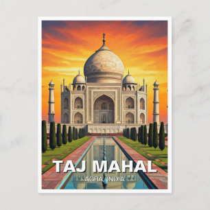 Carte Postale Taj Mahal Agra Inde Coucher du soleil