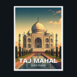 Carte Postale Taj Mahal Agra Inde Voyage Souvenir<br><div class="desc">Le Taj Mahal, situé à Agra, en Inde, est l'un des chefs-d'oeuvre architecturaux les plus emblématiques et à couper le souffle. Construit au XVIIème siècle par l'empereur moghol Shah Jahan en tant que mausolée pour sa femme bien-aimée Mumtaz Mahal, il est un symbole de l'amour éternel. Ce site classé au...</div>
