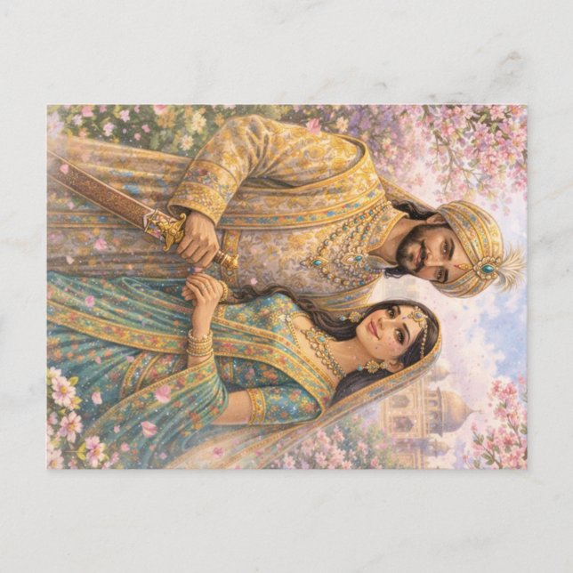 Carte Postale Taj Mahal charme printanier (Devant)