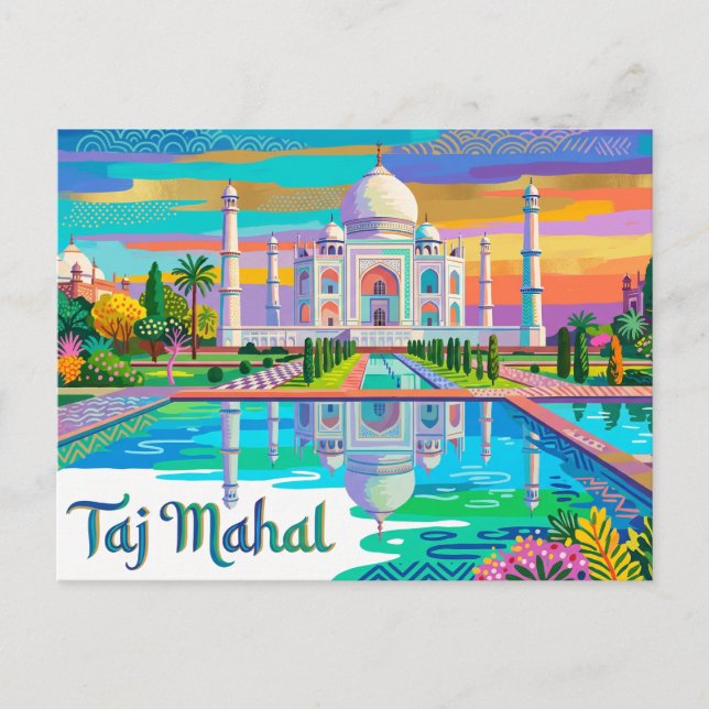Carte Postale Taj Mahal Inde (Devant)