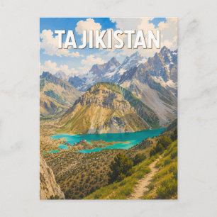 Carte Postale Tajikistan Illustration Voyage Art Vintage