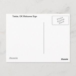 Carte Postale Talala, OK Welcome Sign Postcard