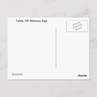 Carte Postale Talala, OK Welcome Sign Postcard