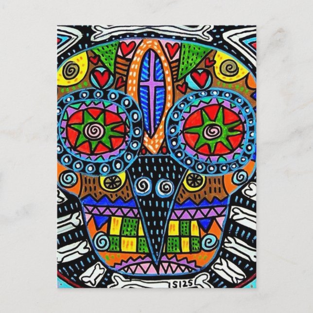 Carte postale Talavera Sugar Skull Owl (Devant)