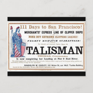 Carte Postale Talisman Clipper voilier 1855