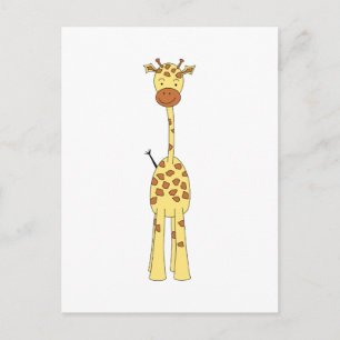 Carte Postale Tall Cute Giraffe. Animal de dessin animé.
