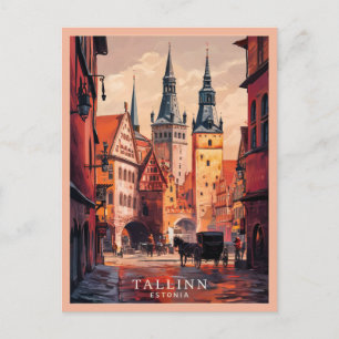 Carte Postale Tallinn Estonie Old Street Vintage voyage