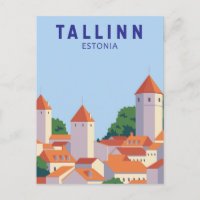 Tallinn Estonie Retro Travel Art Vintage