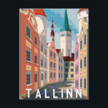 Carte Postale Tallinn Estonie Retro Travel Art Vintage<br><div class="desc">vintage,  rétro,  voyage,  moderne,  aquarelle,  classique,  Tallinn Estonie,  Tallinn,  Estonie cartes postales, </div>