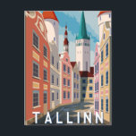 Carte Postale Tallinn Estonie Retro Travel Art Vintage<br><div class="desc">vintage,  rétro,  voyage,  moderne,  aquarelle,  classique,  Tallinn Estonie,  Tallinn,  Estonie cartes postales, </div>