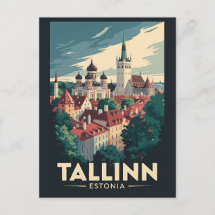 Carte Postale Tallinn Estonie Voyage Art Vintage