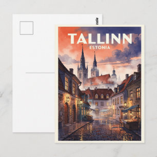 Carte Postale Tallinn Estonie Voyage Rétro