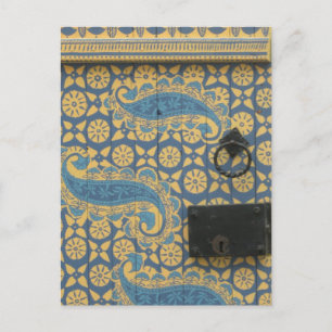 Carte Postale Tallinn jaune et bleu, Estonie Porte en bois