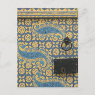 Carte Postale Tallinn jaune et bleu, Estonie Porte en bois