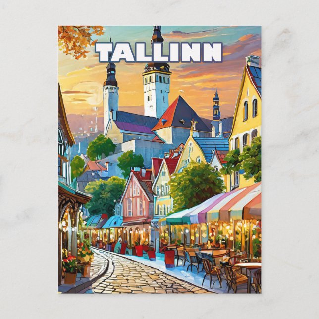 Carte Postale Tallinn, où l'histoire et la modernité se marient (Devant)