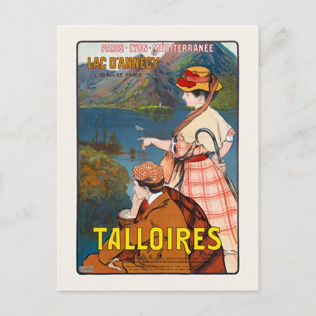 Carte Postale Talloires. Lac D'annecy Affiche Vintage 1910 (Devant)