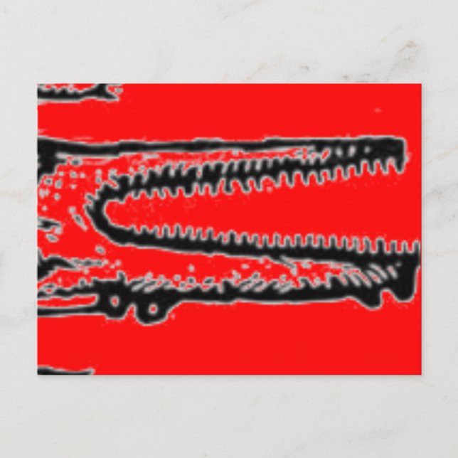 Carte Postale talon de crocodile rouge (Devant)