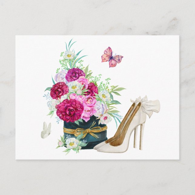 Carte Postale talons de bouquet floraux (Devant)