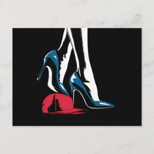 Carte Postale Talons de Kamala Harris écrasant le chapeau Maga