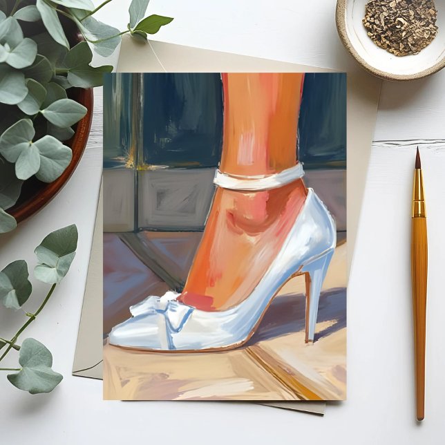 Carte Postale Talons de mariage de mariée blancs (Créateur téléchargé)