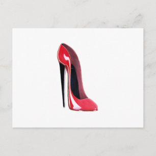 Carte Postale Talons noirs, chaussure stiletto rouge