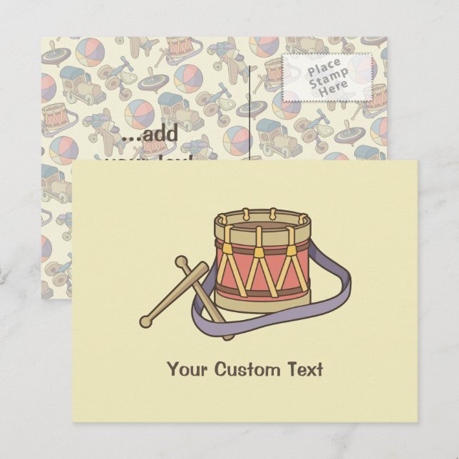 Carte Postale Tambour de Jouet (Devant / Derrière)