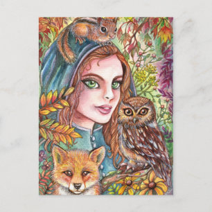 Carte Postale Tamer dans les bois d'automne