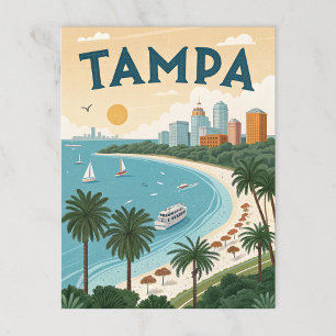 Carte Postale Tampa Bay : Illustration du littoral tropical