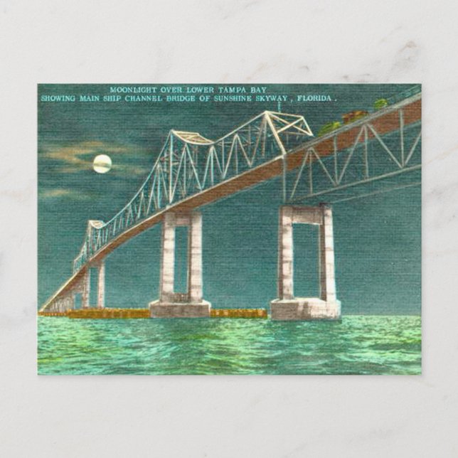 Carte Postale Tampa Bay Vintage Old Sunshine Skyway (Devant)
