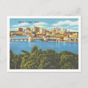 Carte Postale Tampa Florida Skyline Vintage 1940