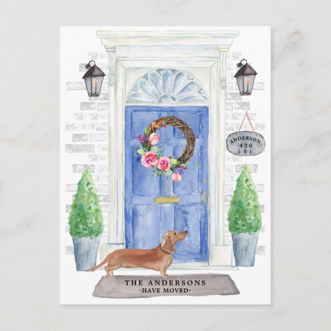 Carte postale Tan Dachshund Moving Faire-part (Devant)