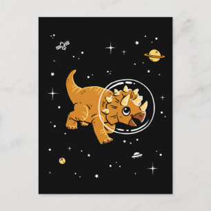 Carte Postale Tan Triceratops Dinos Dans L'Espace