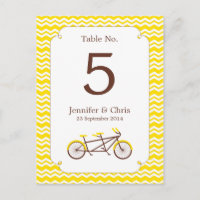 Tandem Bike (Chevron Jaune) Numéro de tableau