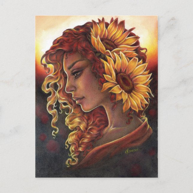 Carte Postale Tandis que les tournesols fleurissent (Devant)