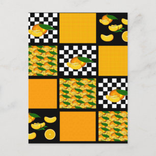 Carte Postale Tangerine et Patchwork à Carreaux