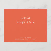 Tangerine simple Sleek Enregistrer le Mariage de d